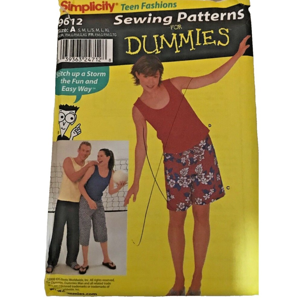 #9612 Simplicity juniors pattern S-XL SHORTS TOP PANTS